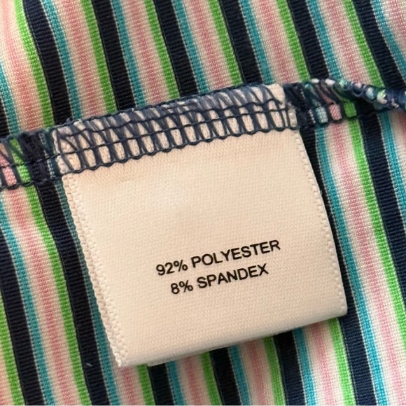 Peter Millar Summer Comfort Golf Striped Performance Polo Top Turtle Sz Men’s M - Picture 4 of 4